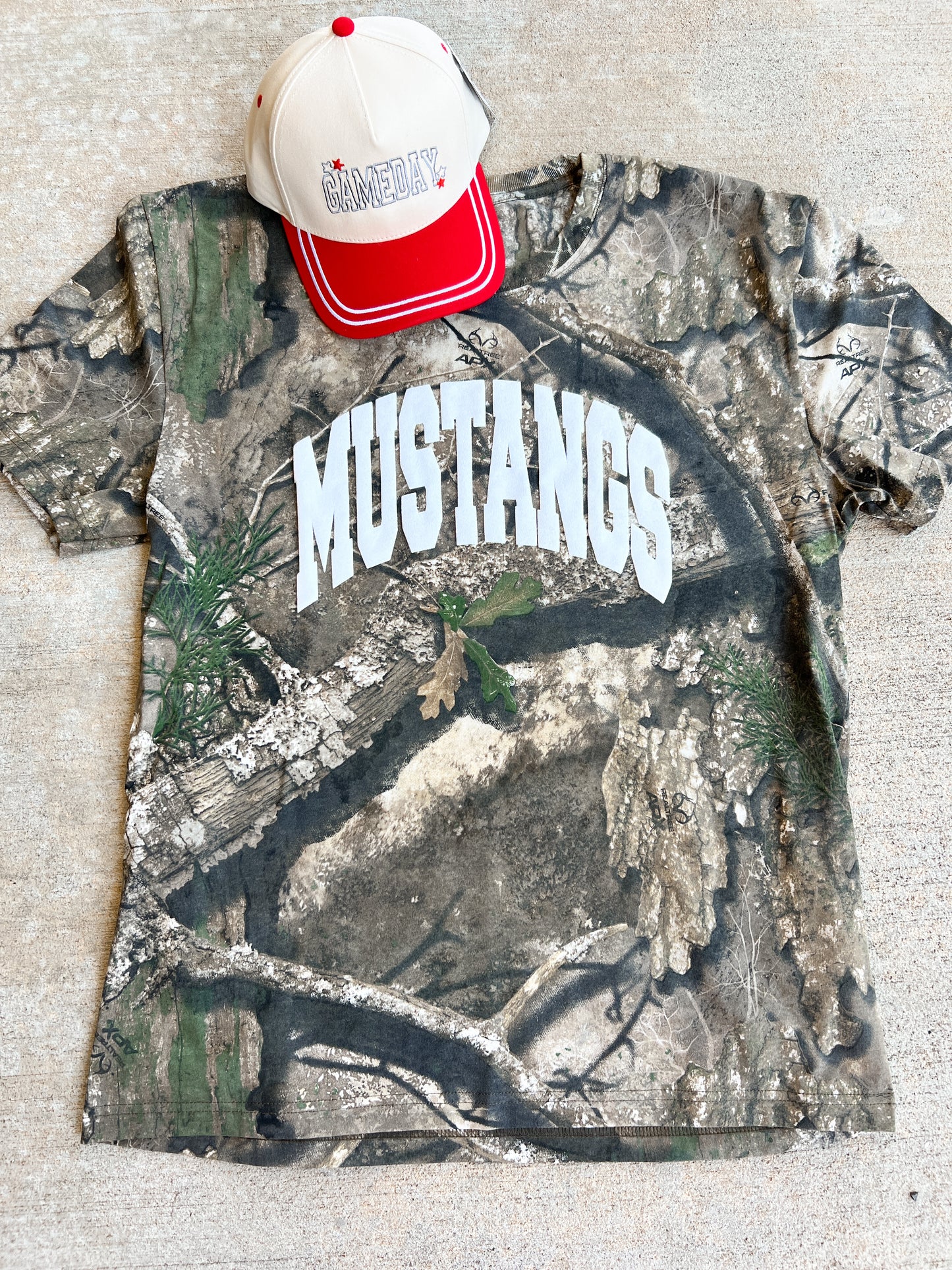 Oversized Camo Tee - Mustangs