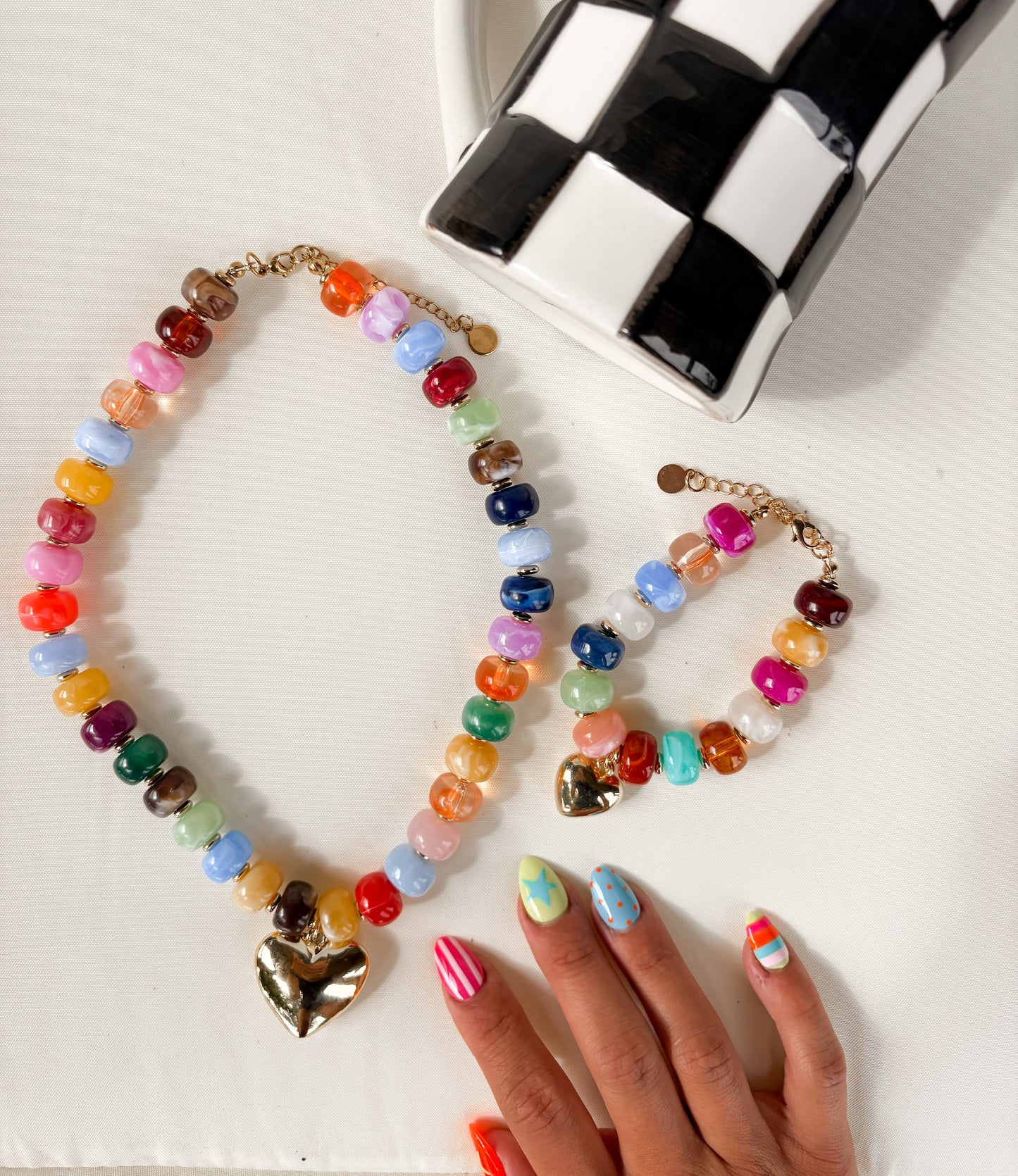 Multicolored Heart Bracelet