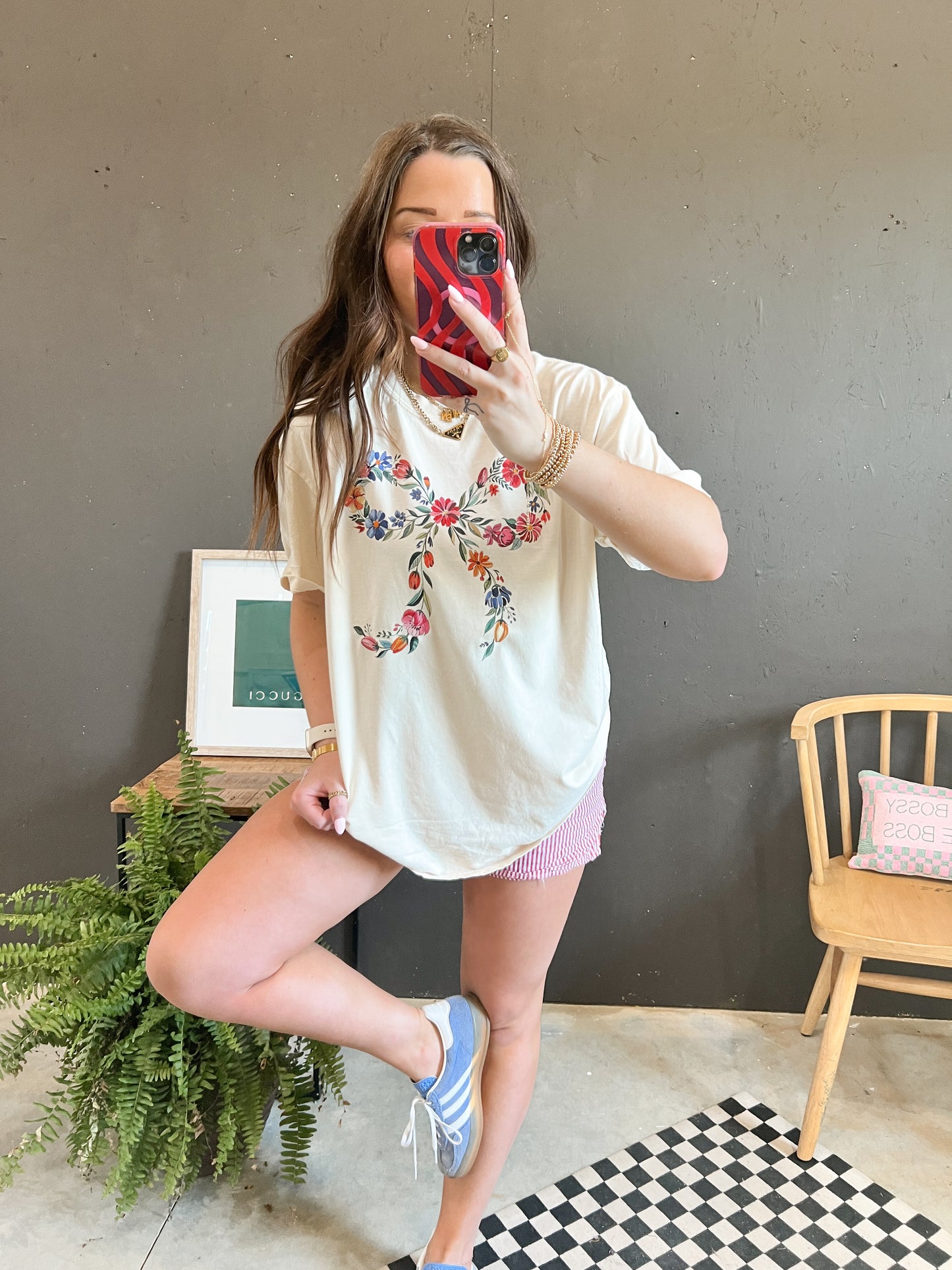 Floral Bow Tee