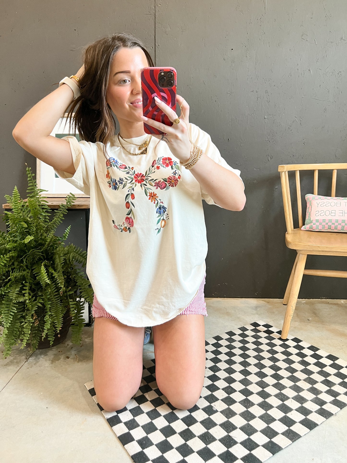 Floral Bow Tee