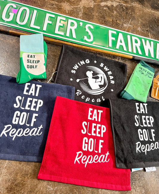 Eat, Sleep, Golf Repeat Towel