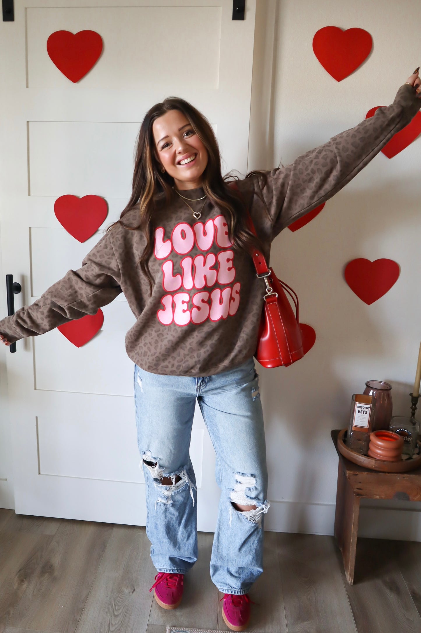 Jesus Loves You Cheetah Crewneck