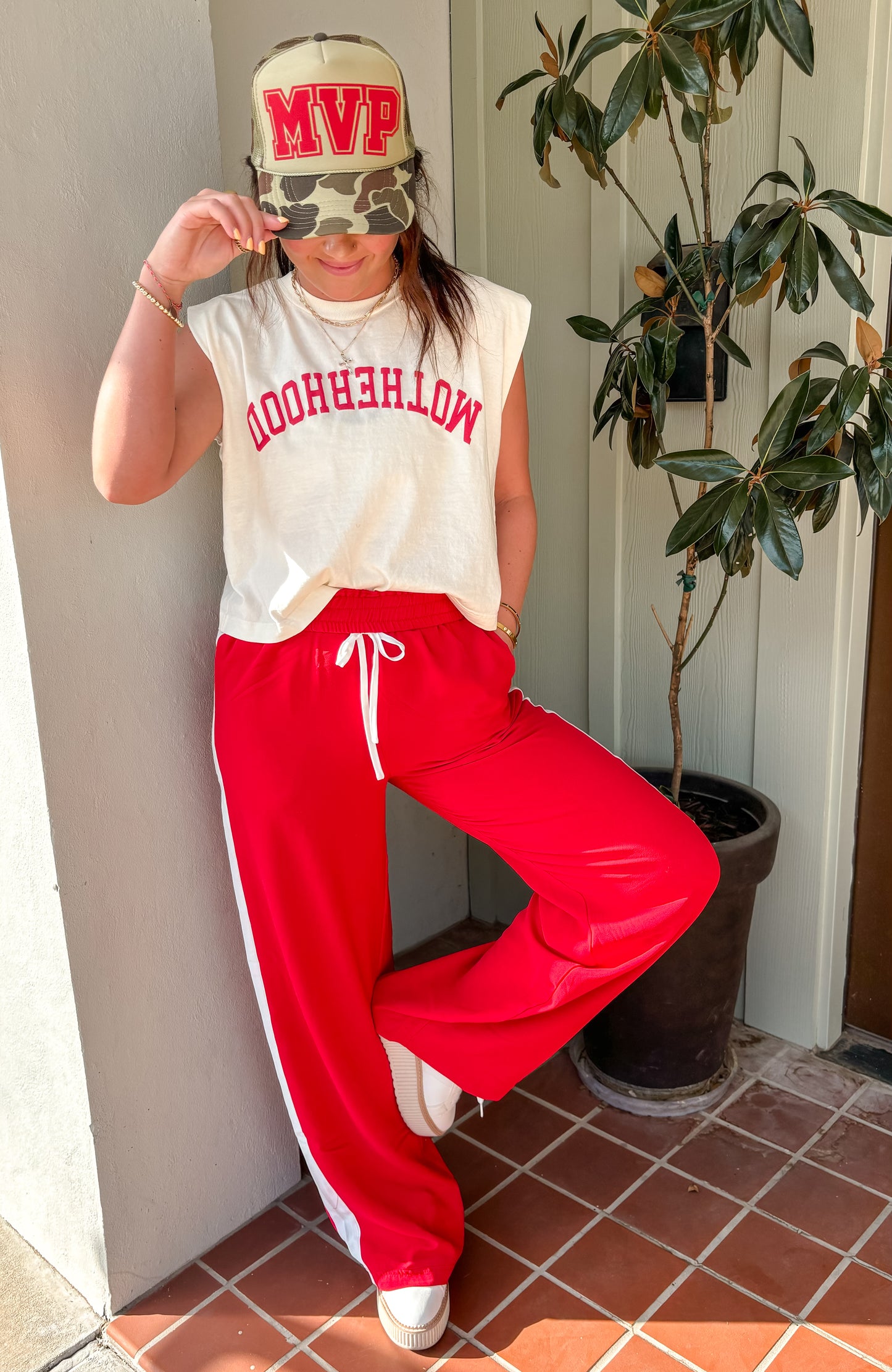 The MVP Striped Pant in Red