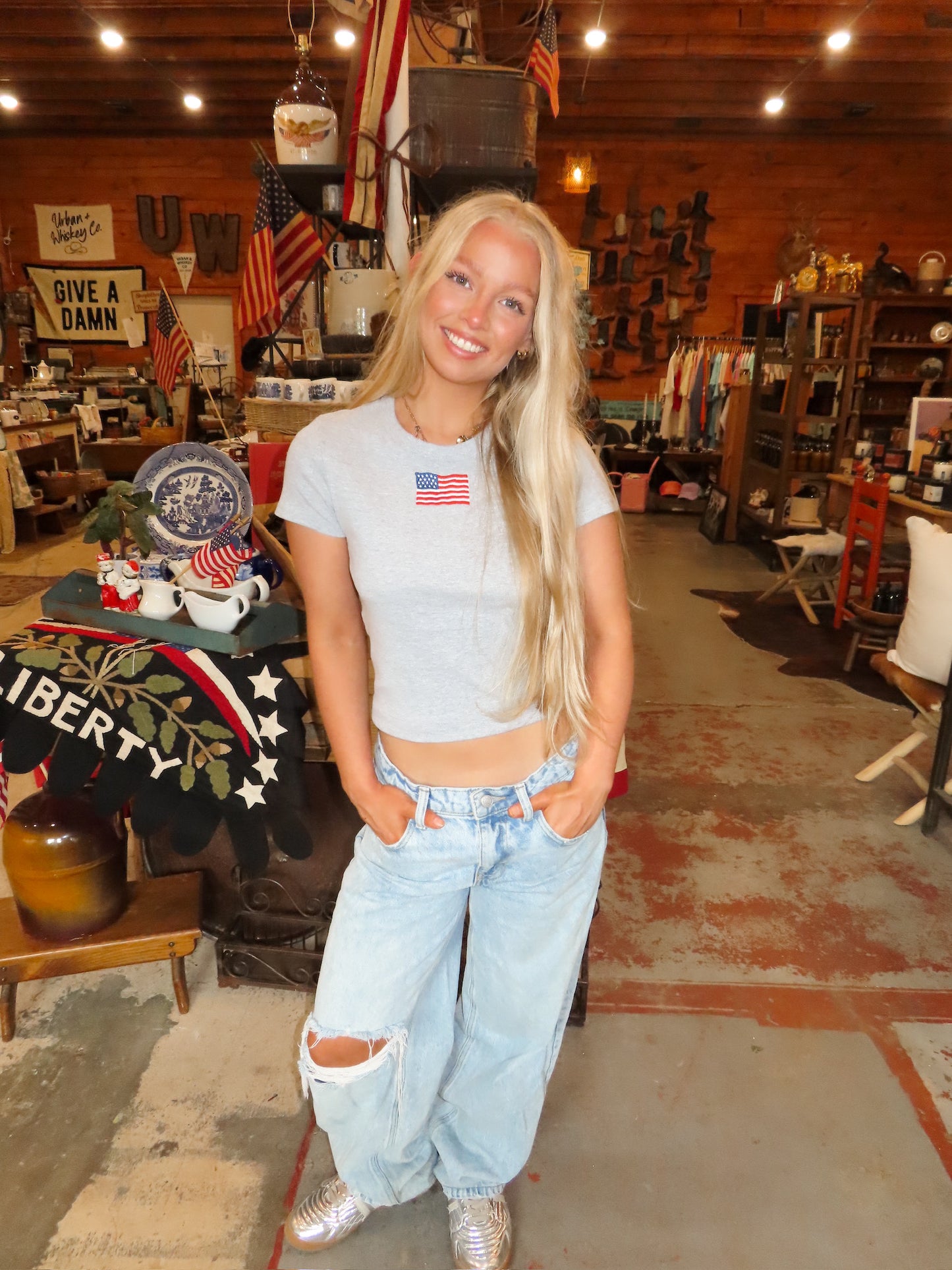 American Flag Baby Tee