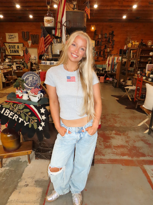 American Flag Baby Tee