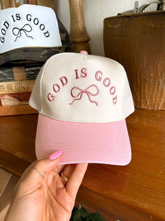 God is Good in Pink Trucker