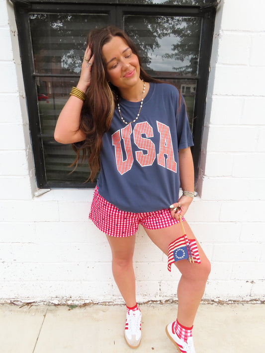 Gingham USA Tee