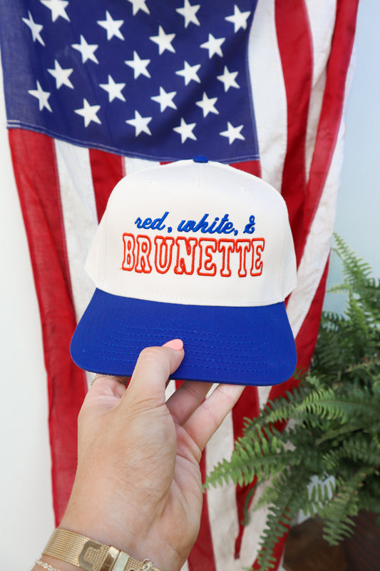 Red White & Brunette Trucker