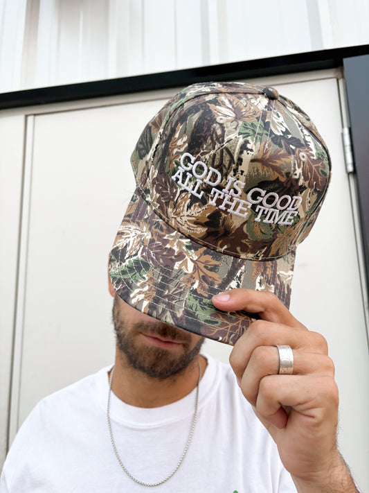 Camo God Is Good Trucker