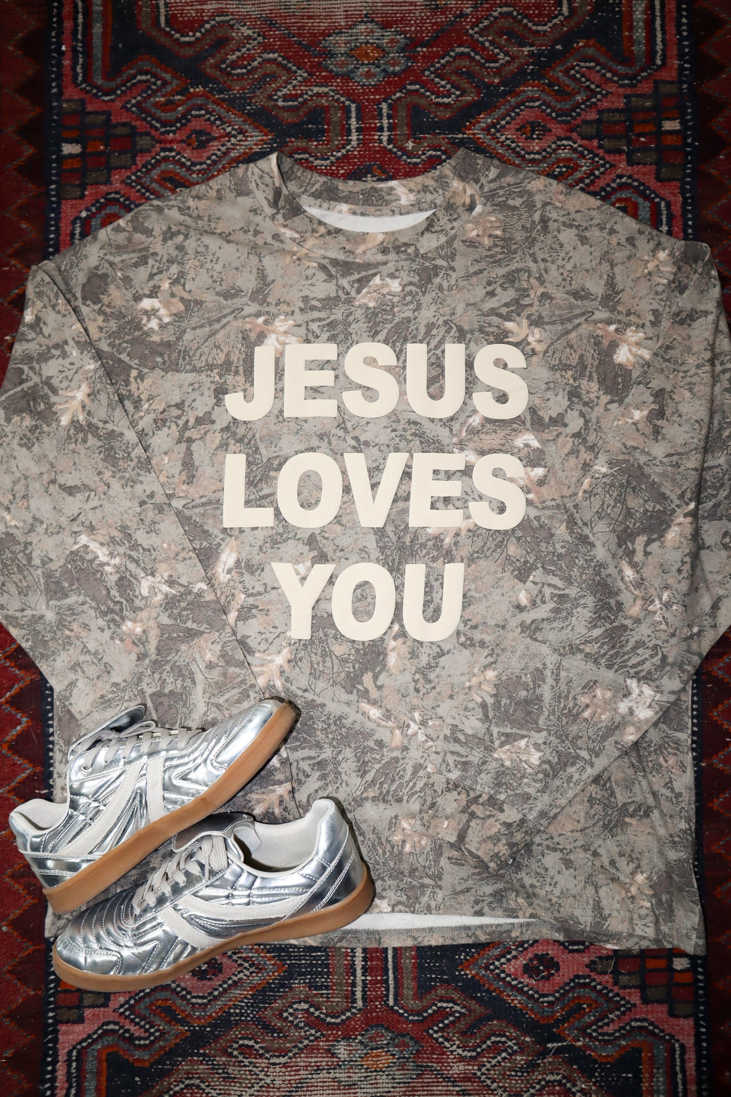 Jesus Loves You Long sleeve Camo Tee