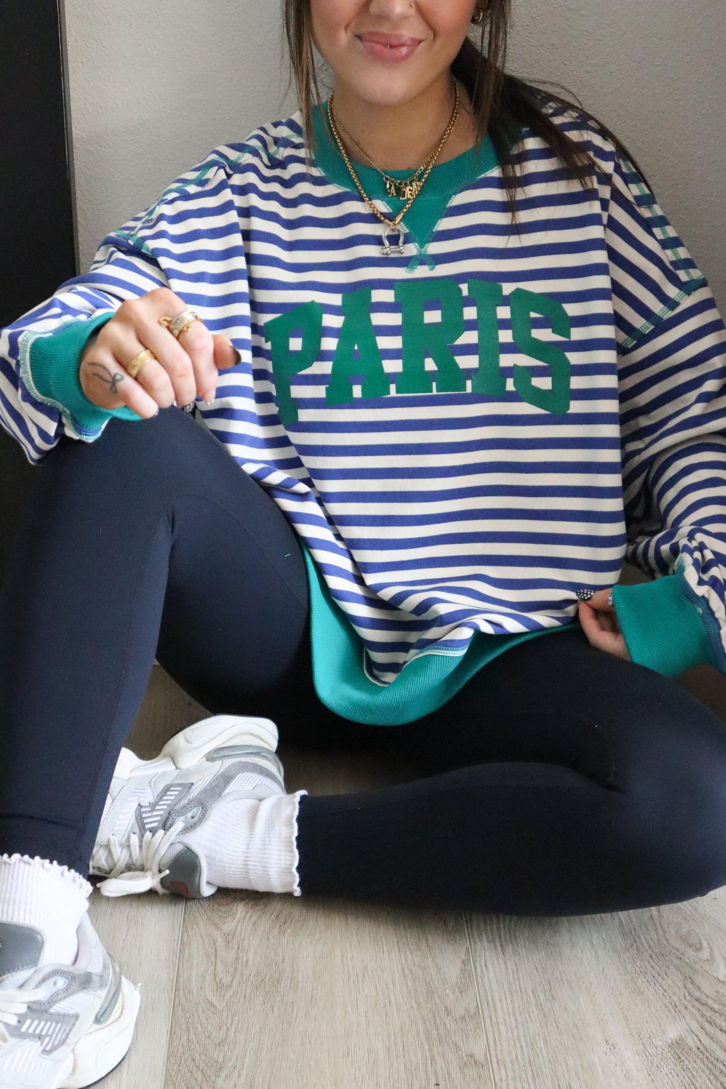 Striped Paris Crewneck