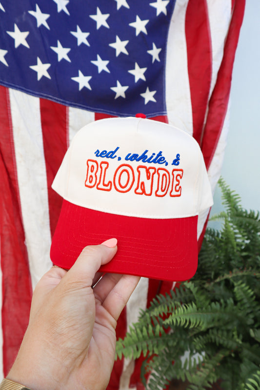Red White & Blonde Trucker