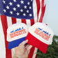 Red White & Blonde Trucker