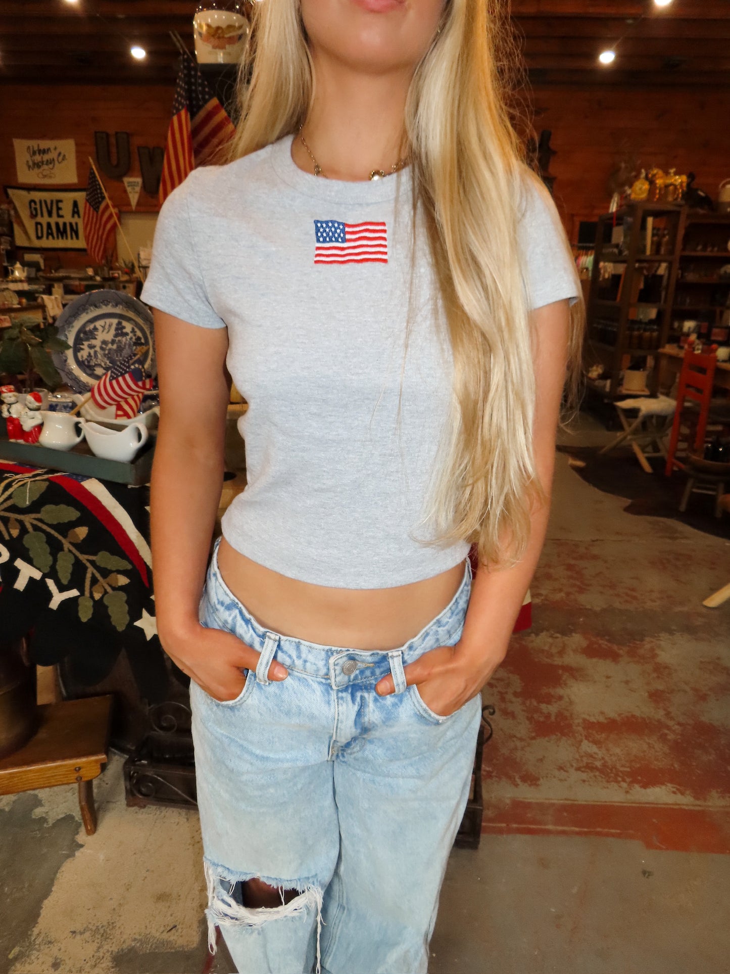 American Flag Baby Tee